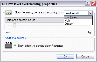 ATI low-level overclocking properties.